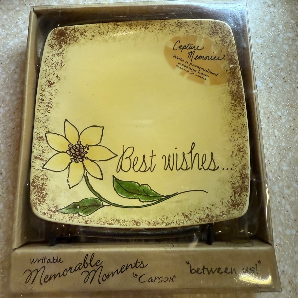 Carson Best Wishes Plate Writable memorable moments between us NEW